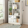 Storage Cabinet Bookcase Bookshelf Doors Shelving Display Unit Small Organiser