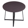 Wood Tabletop Round Dining Table Walnut Black Powder Coated X Shaped Metal Legs