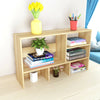 Wooden Desk Bookshelf Desktop Storage Organizer Display Rack Bookcase Shelf ~UK