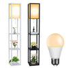 Wooden Floor Lamp 160cm Standing Lounge Lighting 4-Tier Storage Shelf with BULB