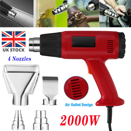 2000W Electric Heating Hot Air Heat Gun Tool Paint Stripper+Nozzle Power Heater