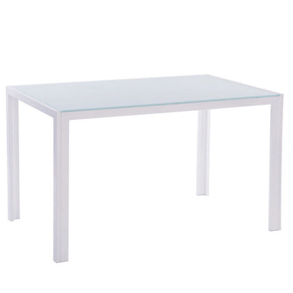 Rectangle White/Black Tempered Glass Dining Table 120/140cm Dinner Table Modern