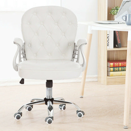 Computer Desk Chair High Back Swivel Upholstered Wheeled Adjustable Office Seat