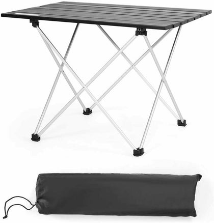 Portable Folding Camping Table Aluminum Lightweight Roll Up Table Carrying Bag