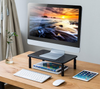 Black Height Adjustable PC Laptop Desktop Monitor Stand Computer Screen Riser