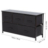 Bedroom Chest of Drawers Sideboard Unit Storage Cabinet w/ 5 Fabric Drawers ESE