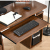 Multi-Storage Computer Work Desk Table w/ Drawer Keyboard Tray Brown