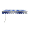 2.5/3/3.5/4m Retractable Awning Manual Striped Shade Garden Canopy Patio Shelter