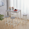 Pine Wood Dining Set in Table+ 4 Chairs Stools Grey/White Kitchen Home Furniture