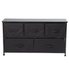 Bedroom Chest of Drawers Sideboard Unit Storage Cabinet w/ 5 Fabric Drawers ESE