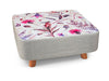 Large Footstool Luxury Upholstered Fabric Foot Rest Ottoman Decor with Legs