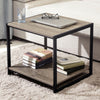 Black Powder Coated Coffee Table with Rustic Top Industrial Style