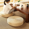 Round Tatami Cushion Chair Seat Mat Natural Straw Weave Pillow Floor Yog