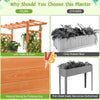 Raised Garden Bed Planter Box w/ Side & Top Trellis for Vine Climbing Plants