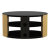 Oak TV Stand Wood Effect Oval with Black Glass Shelves for TVs 28" 32" 37" 40"