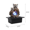 Indoor LED Lighting Water Feature Fountain Owl Statue Cascade with Electric Pump
