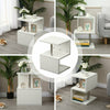 LED Coffee Table Desk Foldable Living Room Lift Up Hidden Storage Bottom Shelf
