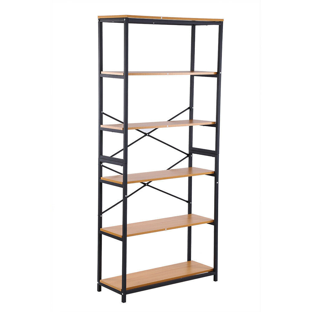 6 Tiers Bookshelf Bookcase Ladder Shelf Storage Display Unit Metal Plant Stand