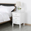 White/Black Bedside Table Wooden Nightstand Lamp Table with 3 Drawers