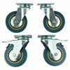 4pcs 100mm Heavy Duty Swivel Castor Wheels Trolley Furniture Caster Rubber 600kg