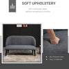 Linen-Look Modern 2 Seater Sofa w/ Wood Legs Compact Loveseat Grey