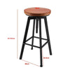 1x Vintage Industrial Bar Stool Chair Retro Kitchen Counter Wooden Seat Pub