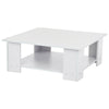 2 Tier Coffee End/Side Table Modern White Design with Storage Shelf Living Room