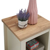 Cream Side Lamp Table Bedside Cabinet Nightstand With Open Storage Shelf