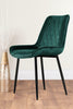 2x Pesaro Black Leg Modern Velvet Dining Chairs - Returned