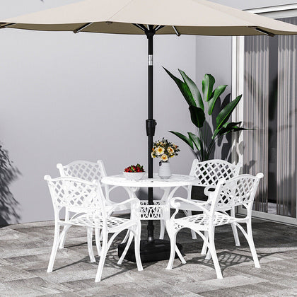 5pcs Coffee Table & Chairs Outdoor Garden Furniture Set w/ Φ50mm Umbrella Hole