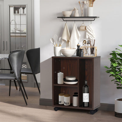 Rolling Kitchen Storage Trolley Cart Cupboard Island Shelves with Locking Wheels