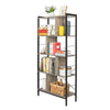 5-Tier Bookshelf Industrial Bookcase Display Metal Frame Storage Ladder Shelf