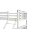 White Double Bed Bunk Bed Triple 3 Pine Wood With Stairs Kids Children Bed Frame