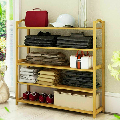 4 Tier Bamboo Shoe Rack 3 Tier Bamboo Stand Shoe Organiser Storage Shelf Unit