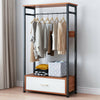 Heavy Duty Metal Wood Garment Shelf Clothes Storage Rack Coat Hanger Shoes Stand