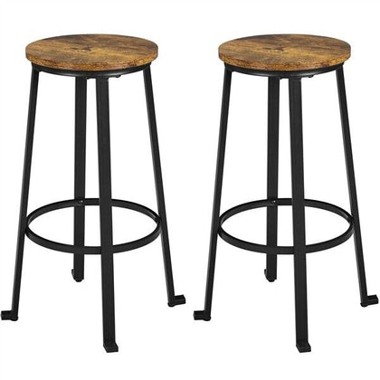 Barstools 75cm Pub Height Stools with Metal Frame Backless Set of 2 Bar Stools