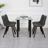 Set of 2 Modern Side Dining Chairs PU / Faux Suede Padded Seat Home Restanrant