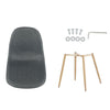 Set of 4 Dining Chairs Fabric Padded Seat Metal Legs Office Kitchen Lounge Chair