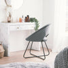 BTFY Grey Velvet Accent Chair w/ Metal Legs | for Bedroom, Dining & Living Room