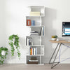 Wood Bookcase Bookshelf S Shape 6 Tier Shelves Free Standing Shelving Storage UK