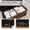 Wooden Shoe Rack Entryway Padded Bench Seat W/ Storage Box Bed End Stool Brown