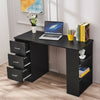 Computer Desk Writing Study Table W/ 3 Drawers 3 Shelf Home Study Book Shelf UK