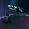 Strong T-Shaped Gaming Desk Writing Table 140cm with Cup Holder Headphone Holder