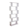 Storage Bookcase 6 Shelves Wood Bookshelf S Shape Home Office
