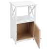 White Bedside Table Bathroom / Hallway Cabinet Cupboard Slim/Small With Storage