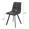 2x Grey Dining Chairs Set Soft Padded Seat Metal Legs Kitchen Lounge Furniture