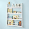 Wall White Wood 4 Tiers Kids Storage Shelving Bookcase Rack KMB08-W,UK