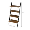 Industrial Ladder Shelves Wall Leaning Shelf Rack 4 Tier Storage Shelving Unit