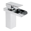 Chrome Bathroom Basin Faucet Waterfall Sink Deck Mounted Bath Taps Single Hole