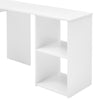L-Shaped Home Office Desk Corner Computer Desk Black/White for Home Study Work
